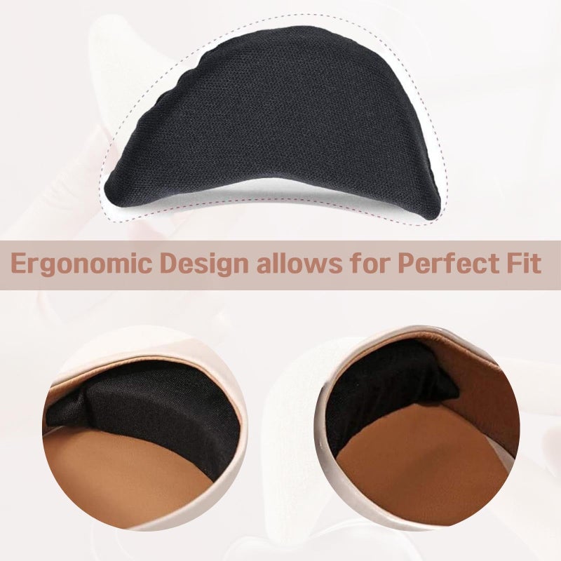 EACOZY Toe Inserts for Shoes Too Big, 4 Pairs Shoe Inserts for Women Men, Foam Toe Filler, Shoe Fitters, Black and Beige - Image 4